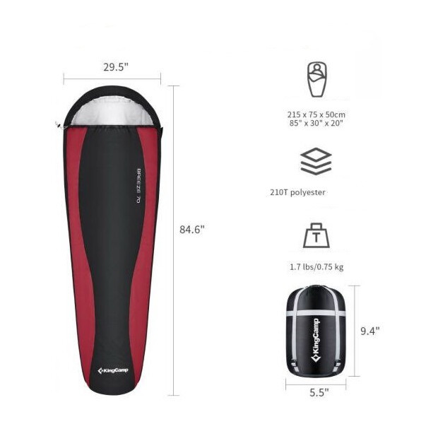 Спальний мішок KingCamp BREEZE 70 (KS2020) L BLACK 