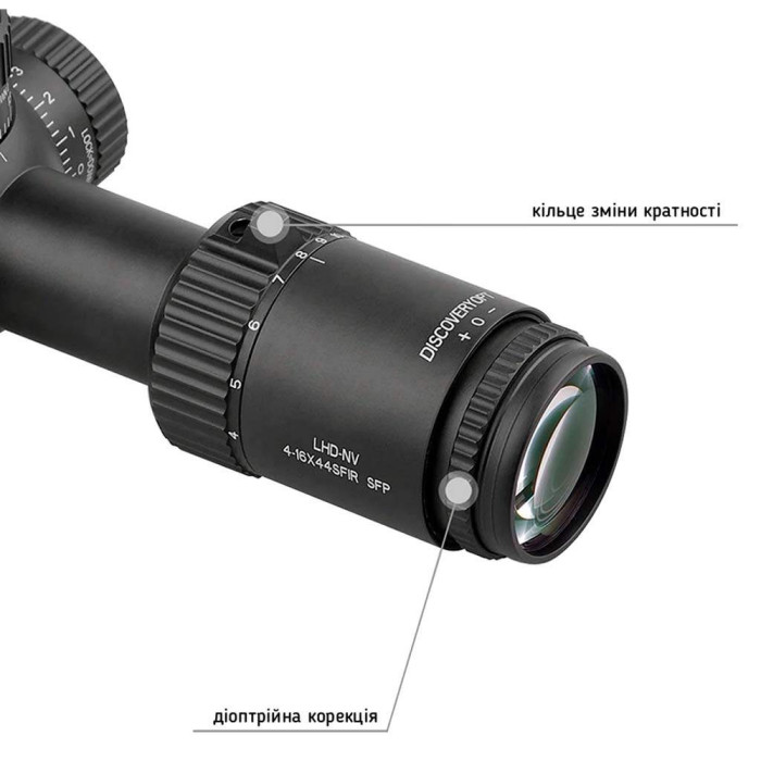 Приціл Discovery Optics LHD-NV 4-16X44SFIR SFP 30mm, з підсвічуванням (230104) 
