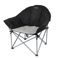 Шезлонг складаний стілець KingCamp з надміцної сталі (KC3976) Чорний /сірий