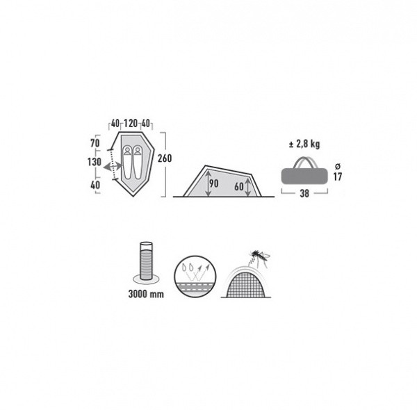 Намет High Peak Sparrow 2 (Pesto /Red) 