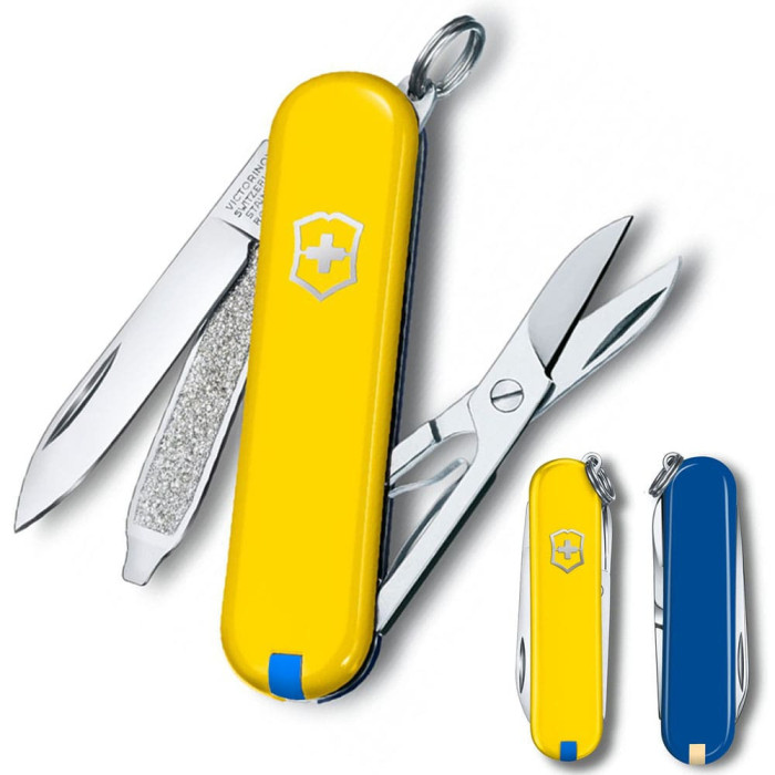 Ніж Victorinox Classic SD Ukraine 58мм,7функ,жовт-син 