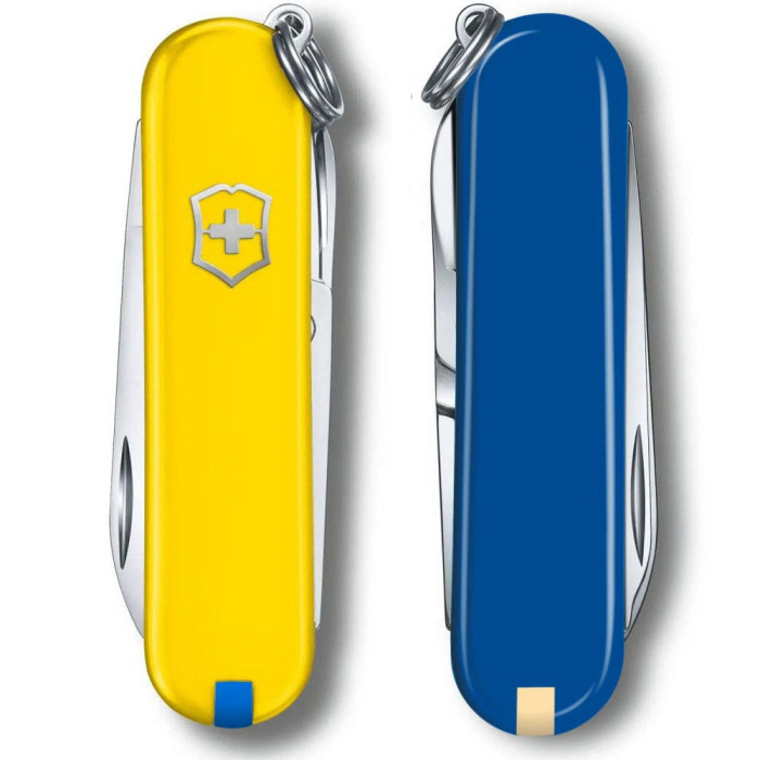 Ніж Victorinox Classic SD Ukraine 58мм,7функ,жовт-син 