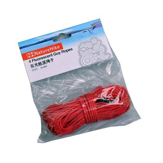 Світловідбиваючий шнур (відтяжка) Naturehike 4 шт х 4000 мм red NH15A001-G 