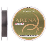 Шнур Favorite Arena PE 4x 100m #0.175/0.071mm 3.5lb/1.4kg, сірий, сріблястий