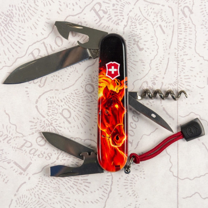 Складаний ніж Victorinox SPARTAN ZODIAC Червоний вогняний кінь 1.3603.Z5200pk 