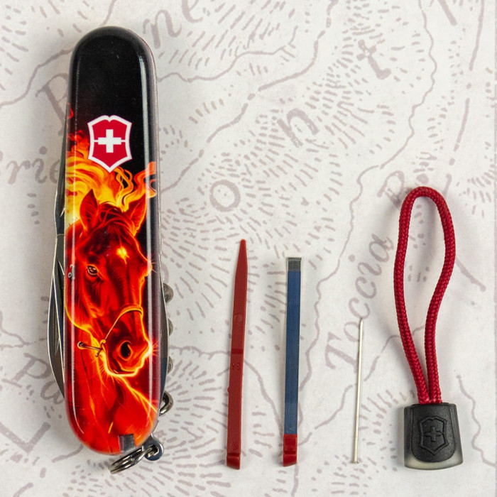 Складаний ніж Victorinox SPARTAN ZODIAC Червоний вогняний кінь 1.3603.Z5200pk 