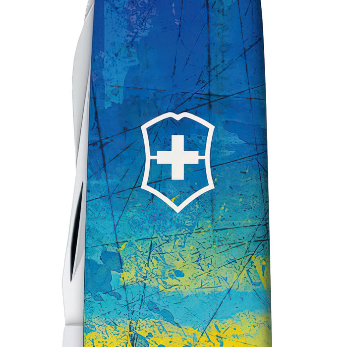 Складаний ніж Victorinox HUNTSMAN UKRAINE Жовто-синій малюнок 