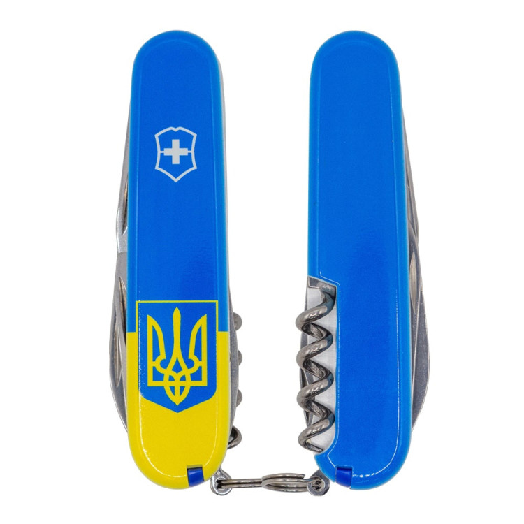 Ніж Climber Ukraine 91мм/14функ/Герб на прапорі верт. 
