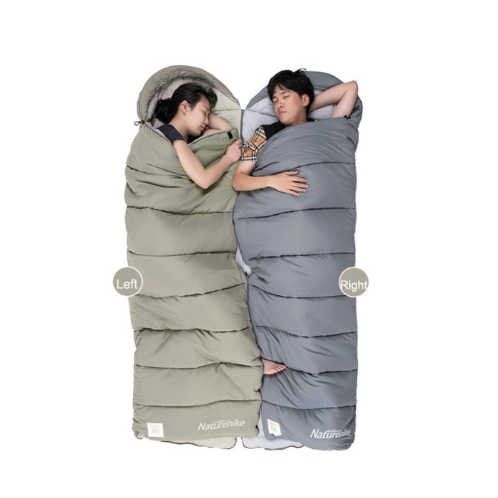 Спальник з капюшоном Naturehike M180 NH20MSD02, лівий, сірий (6975641886655) 