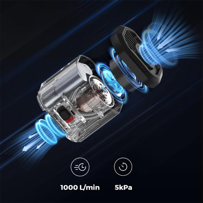 Портативний повітряний насос Flextail Evo Pump 3, 1000 л/хв, чорний 