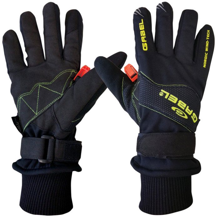 Рукавиці для скандинавської ходьби Gabel Wind Tech N.C.S. Black/Green S (8015012100007) 