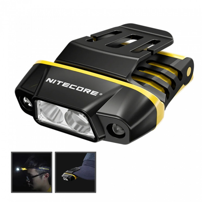 Ліхтар на кепку з універсальним кріпленням Nitecore NU11 (150 люмен, 4 режими, датчик руху, USB-C) 