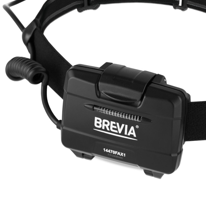 Ліхтар налобний Brevia 470Lm, 3xAA, IP64, заднє світло 