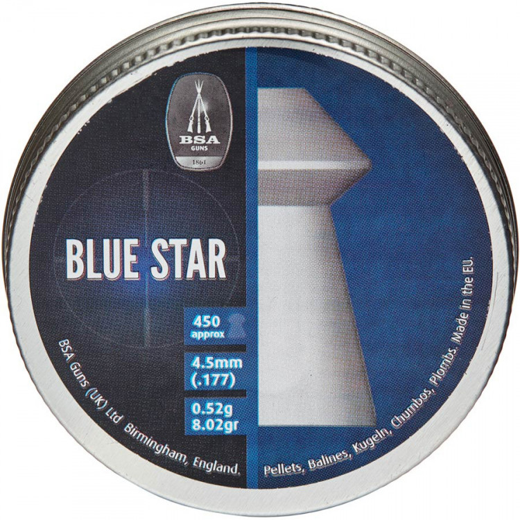 Кулі пневм Bsa Blue Star 4,5 мм 0,52 г 450шт /уп (740) 