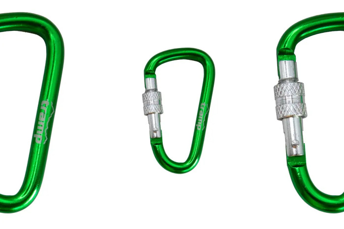 Набір карабінів алюмінієвих сувенірних Трамп 10 шт 7 см з муфтою green UTRA-302 