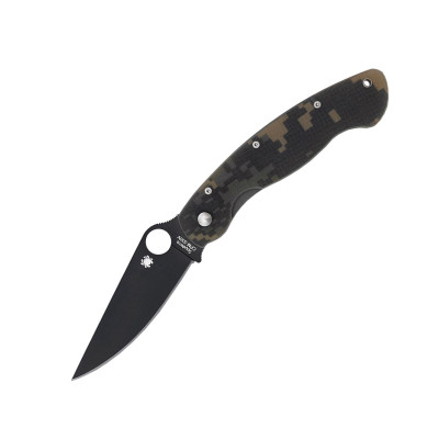 Ніж військовий чорний клинок Spyderco, камуфляж C36GPCMOBK