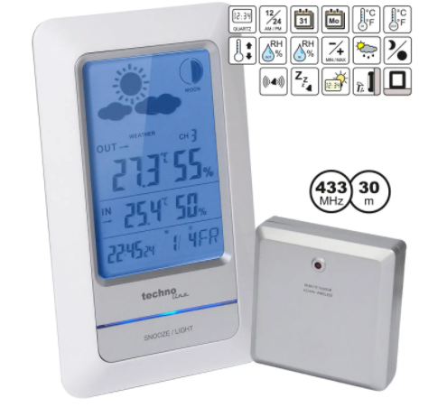 Метеостанція Technoline WS6740 - біла/срібляста 