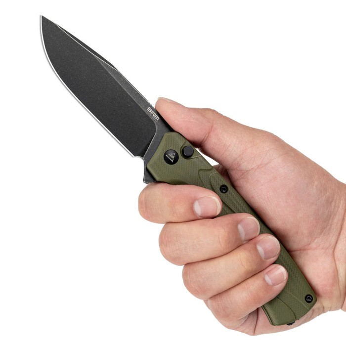 Ніж складаний туристичний SRM (9.2 см) 14C28N / G10 зелений 