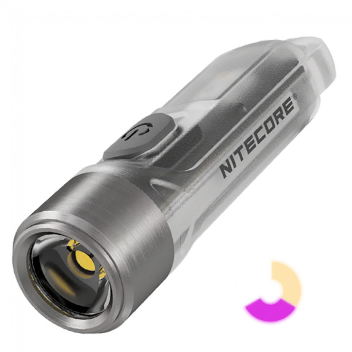 Ліхтар наключний Nitecore TIKI (Osram P8 LED + UV, 300 люмен, 7 режимів, USB-С), прозорий 