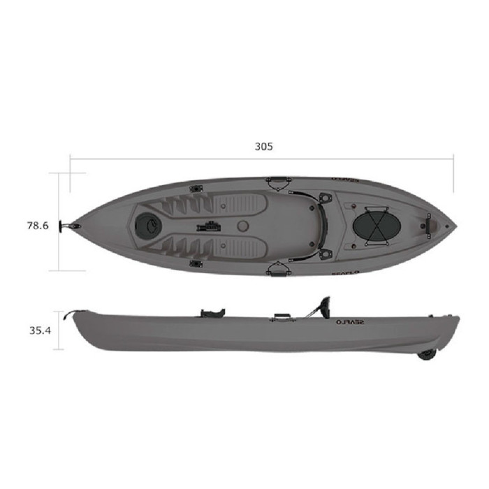Каяк рибальський SF-1007 SeaFlo, сірий 