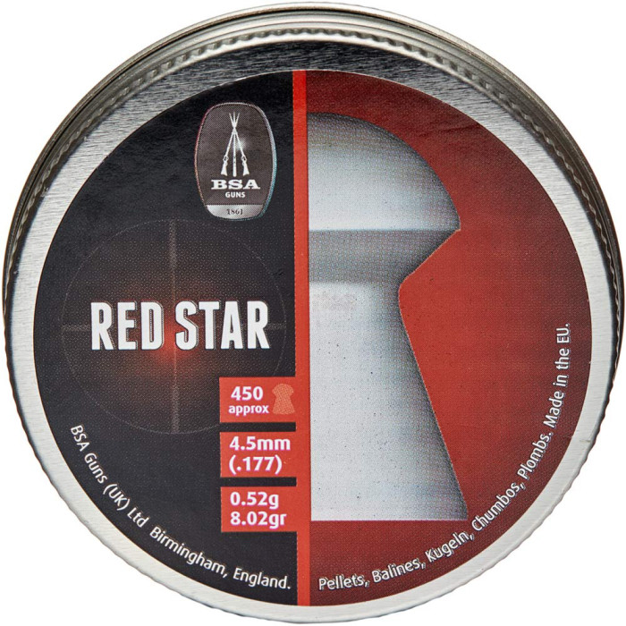Кулі пневм Bsa Red Star 4,5 мм 0,52 г 450шт /уп (750) 