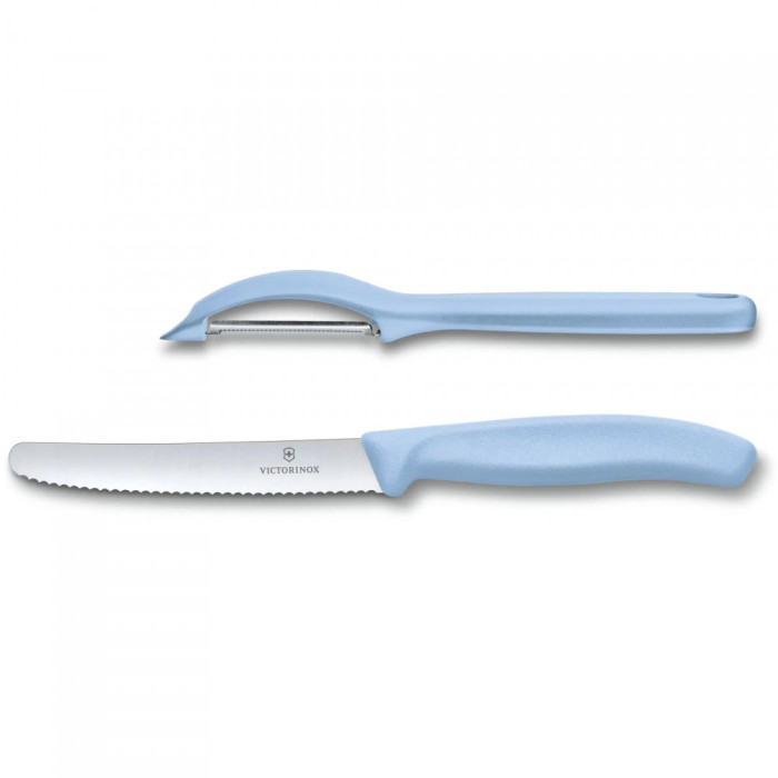 Набір кухонний Victorinox SwissClassic Paring Set (ніж, Овочечистка Universal), блакитний 