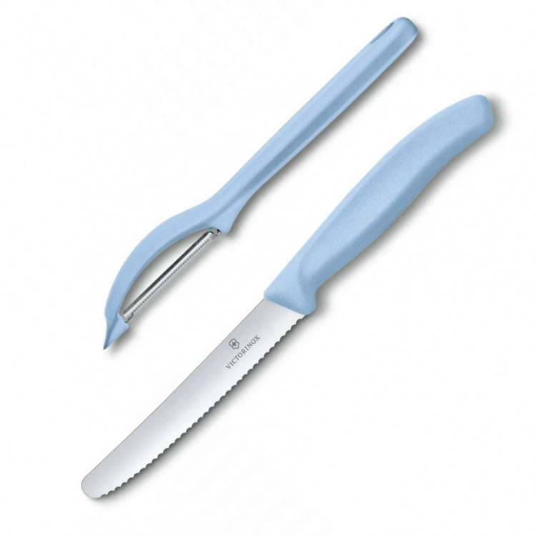 Набір кухонний Victorinox SwissClassic Paring Set (ніж, Овочечистка Universal), блакитний 