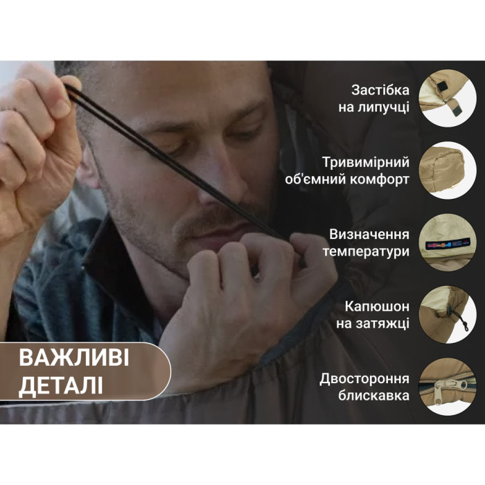 Спальник з капюшоном Naturehike MJ 600 CNK2300SD014, коричневий 