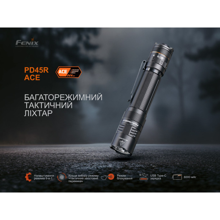 Ліхтар тактичний ручний Fenix PD45R ACE 3200лм 