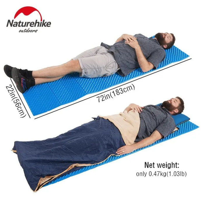 Килимок складний IXPE Naturehike NH19QD008, алюмінієва плівка, 185x56х1,8 см, помаранчевий 