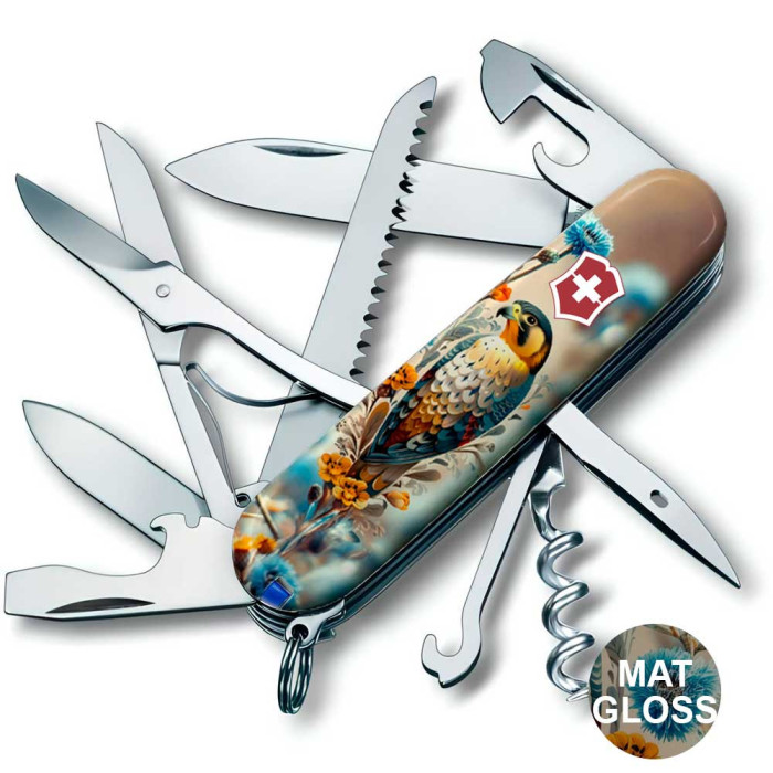 Складаний ніж Victorinox HUNTSMAN UKRAINE Шляхетний Сокіл 
