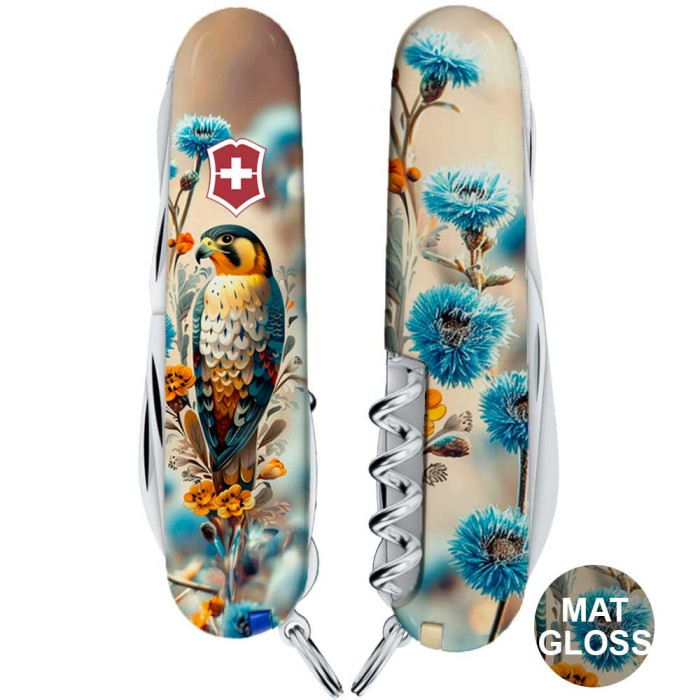 Складаний ніж Victorinox HUNTSMAN UKRAINE Шляхетний Сокіл 