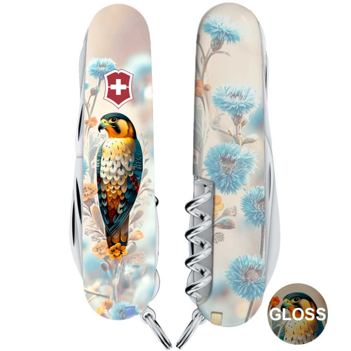 Складаний ніж Victorinox HUNTSMAN UKRAINE Шляхетний Сокіл 