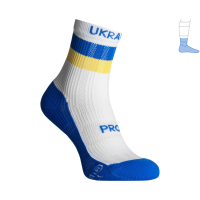 Компресійні шкарпетки захисні літні Protector ShortDry Ultra синьо-білі S 36-39