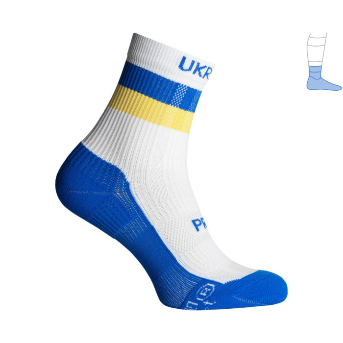 Компресійні шкарпетки захисні літні Protector ShortDry Ultra синьо-білі S 36-39 