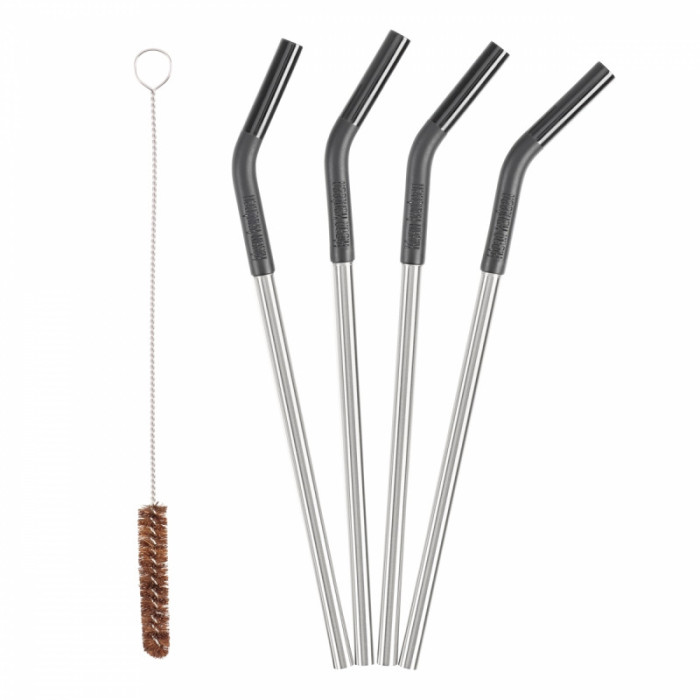 Набір сталевих трубочок Klean Kanteen 5 Piece Straw Set Black 