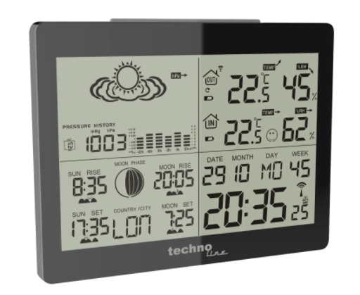 Метеостанція Technoline WS6760 - чорна 