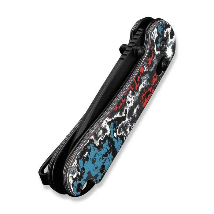 Ніж складаний кишеньковий Civivi Elementum (Crossbar Lock), (7.51 см) CPM S35VN / Nebula FatCarbon Fiber чорний/червоний/синій/білий 