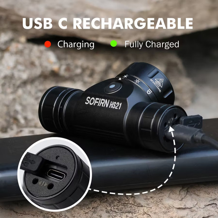 Ліхтар Sofirn HS21 налобний 2200 лм з червоним світлом та USB-C 