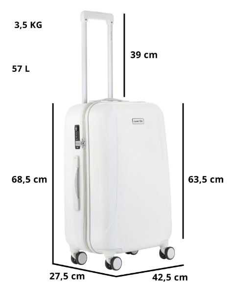 Валіза CarryOn Skyhopper TSA (M) White (502417) 