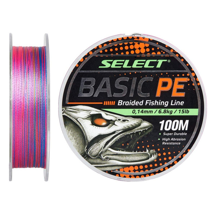 Шнур Select Basic PE 100m (різнокольоровий) 0.12mm 12lb/5.6kg 
