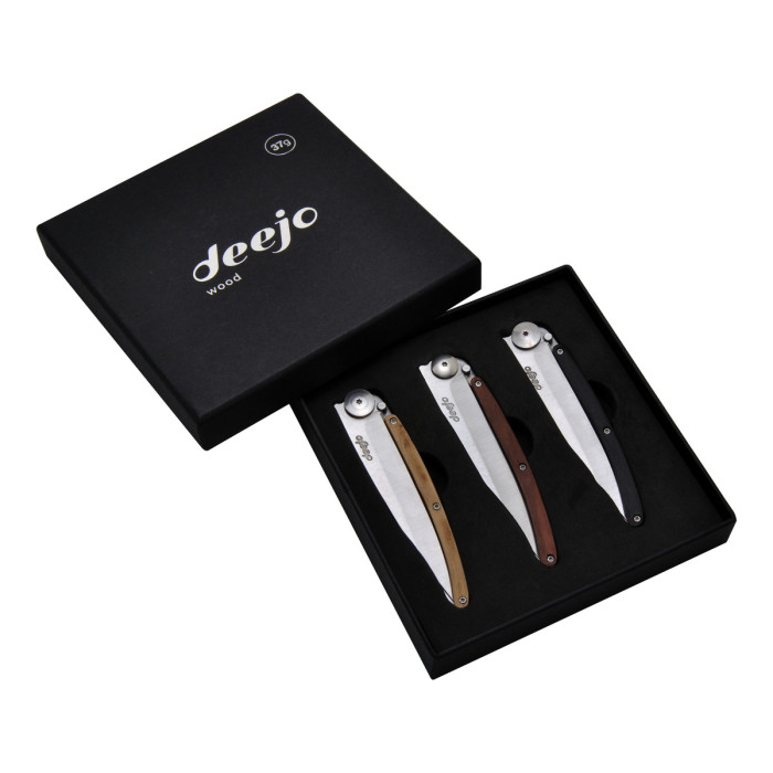 Набір 3 ножа Deejo Wood 37g 