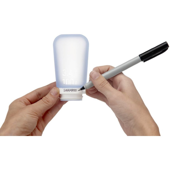 Набір силіконових пляшечок Humangear GoToob + 3-Pack Large (прозорий, червоний, оранжевий) 