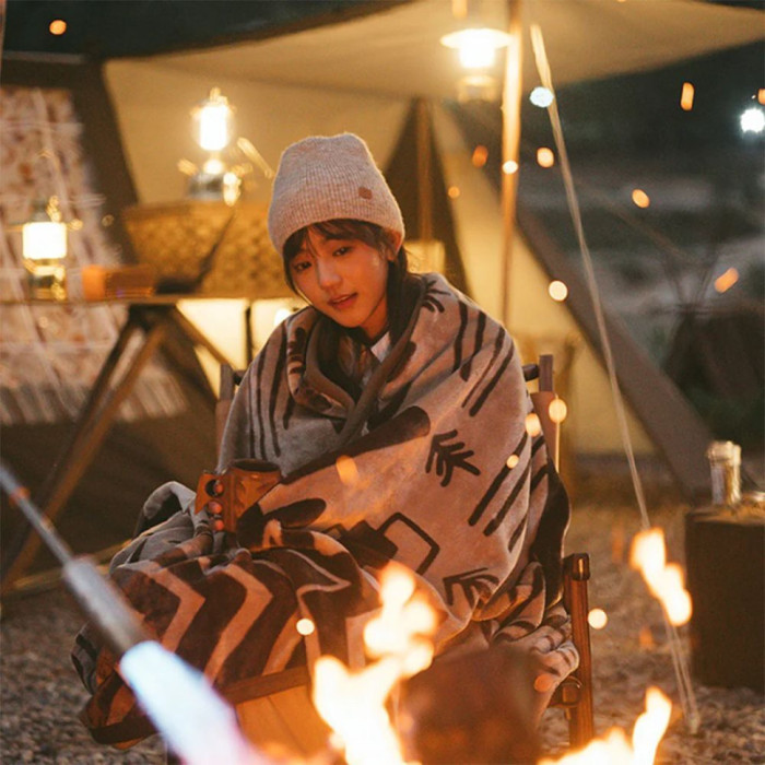 Ковдра вогнетривка Naturehike CNH22JU017, бежевий з малюнком 