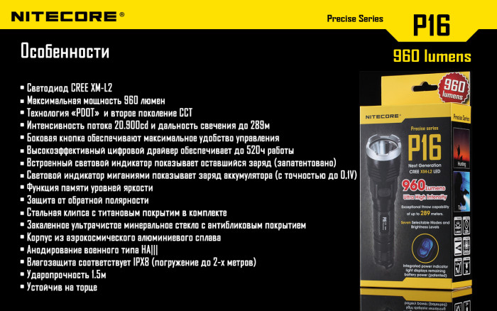Набір для нічного полювання Nitecore P16, в подарунковому Кейсі 