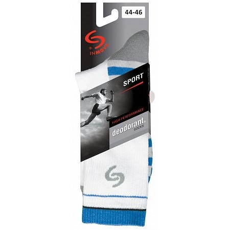 Термошкарпетки InMove Sport Deodorant білий з зеленим, 35-37 