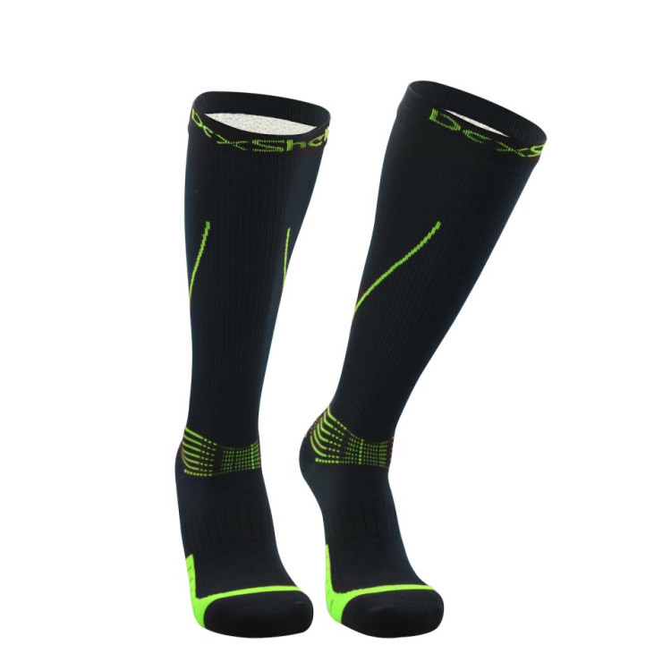 Водонепроникні шкарпетки Dexshell Mudder, чорні з жовтими смужками, XL 
