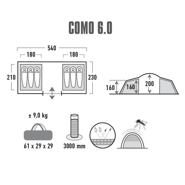 Намет High Peak Como 6 (Nimbus Grey) 