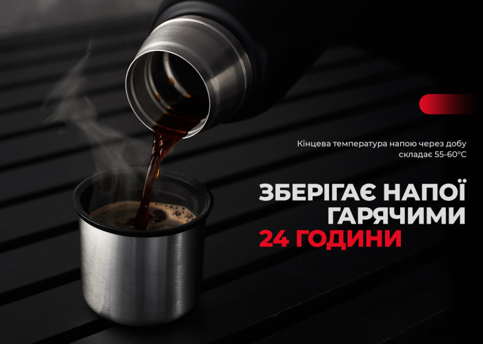 Термос Naturehike Q-9H NH19SJ010, 304 сталь, 1.0 л, Чорний 