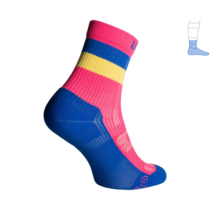 Компресійні шкарпетки захисні літні Protector ShortDry Ultra синьо-рожеві S 36-39 